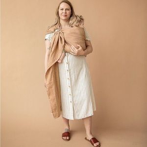 Wildbird Ring Sling in Nutmeg (orange and cream linen check)